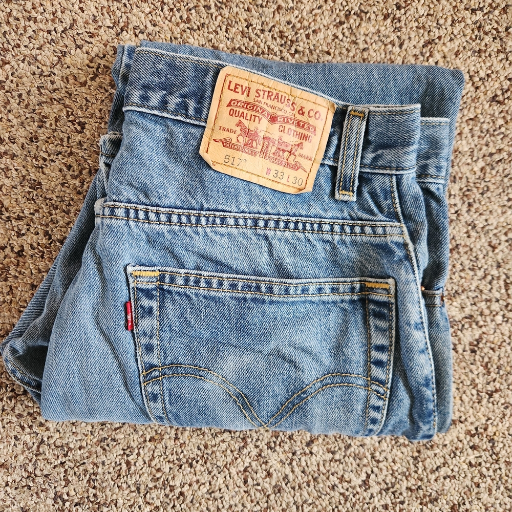 Levi's 517 Bootcut Men's Blue Jeans Size 33x30 - Picture 2 of 14